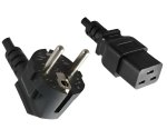 DINIC Netzkabel Schukostecker  E+F 90° auf C19 für 16A,